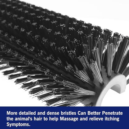 4PCS Livestock Scratching Brush Goat Scratching Tool Post Massage Grooming Brush with 8 Screws for Animals Back Scratcher Itch Brushes for Cattle, Sheep, Horses, Pigs,Cow (4, Black) - color: Black