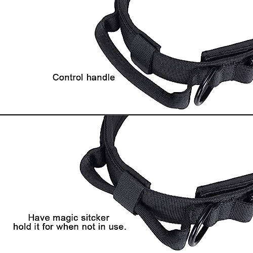 EXCELLENT ELITE SPANKER Tactical Nylon Dog Collar Military Metal Buckle | Adjustable Training Padded Durable Dog Collar Heavy Duty with Control Handle & Patches for Medium and Large Dogs Easy Wear - color: Black, size: M-(14''-18")