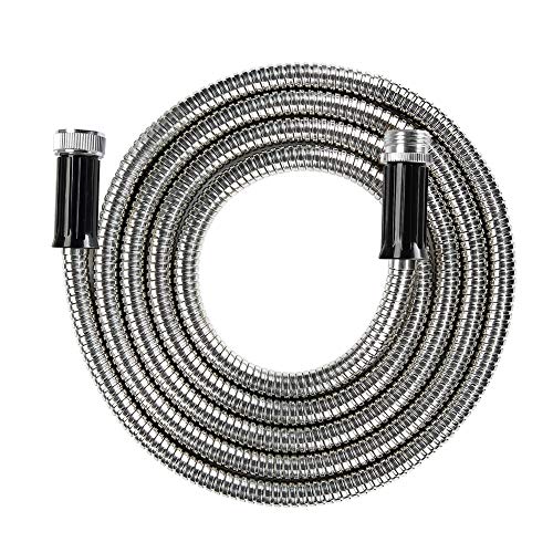 Beaulife Metal Short Garden Hose 15ft Connectors, Drainage Hose for Dehumidifier Small Water Hose Extension High Pressure Bib Reel Extender, Drinking Water Hose for RV Outdoor - size: 15Ft