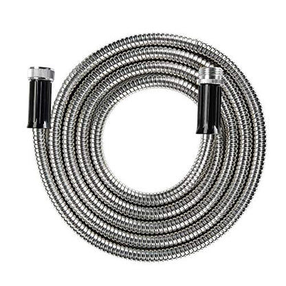 Beaulife Metal Short Garden Hose 15ft Connectors, Drainage Hose for Dehumidifier Small Water Hose Extension High Pressure Bib Reel Extender, Drinking Water Hose for RV Outdoor - size: 15Ft