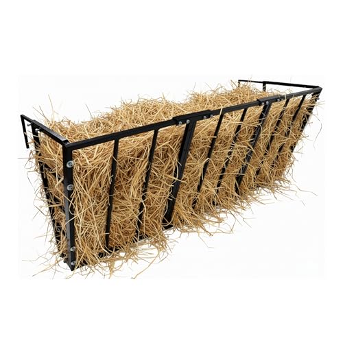 FEBTECH 36 Gallon Hay Feeder Wall Mount, Heavy-Duty Steel Horse Hay Feeders