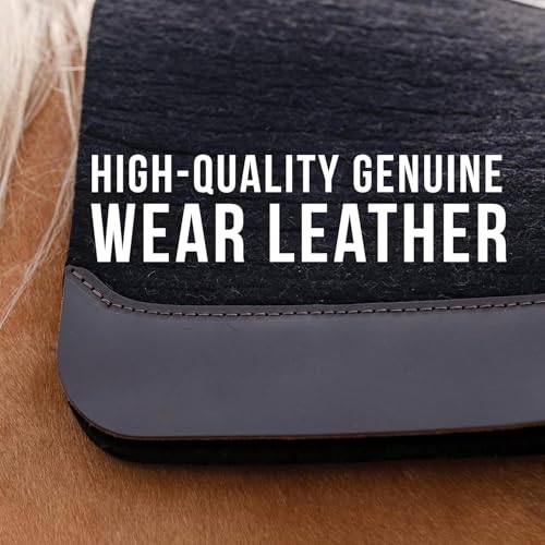 Professional's Choice 100% Steam-Pressed Wool Felt Western Saddle Pad - color: Black, size: 31" x 32" x 1"
