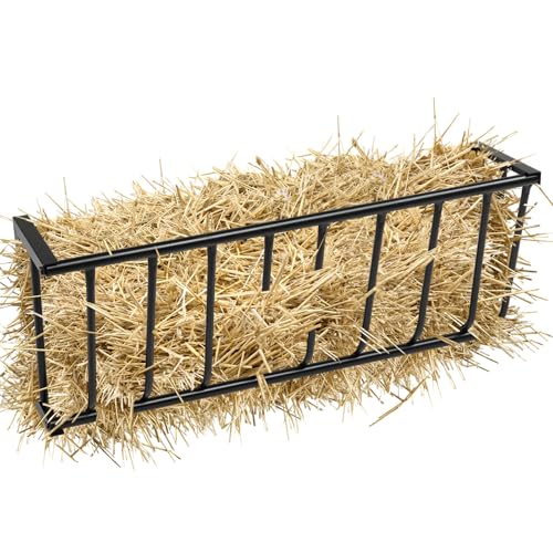 Hay Feeder, 40.5" x 9.5" x 15.7", Heavy-Duty Steel Goat, Sheep & Horse Hay Rack, Wall Mounted Holder