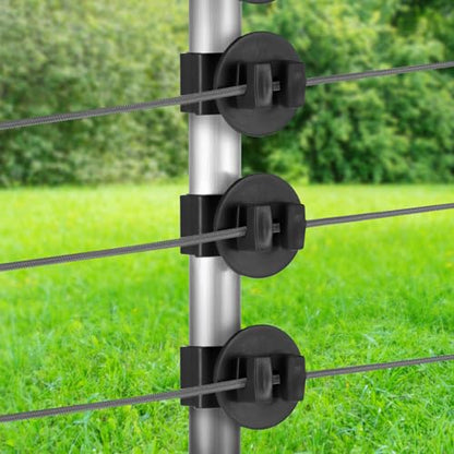 Geiserailie 200 Pcs Black T Post Insulators Electric Fence Posts Electric Fence Insulators Wire Standard Snug Fitting T Post Clips for Agricultural Ranchers - color: Black