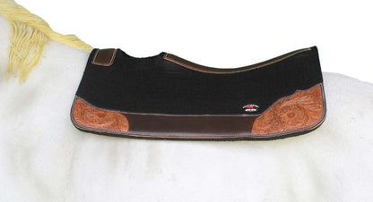 Horse 32"x30" Western Contoured Wool Felt Therapeutic Saddle Pad 39252 - color: Black