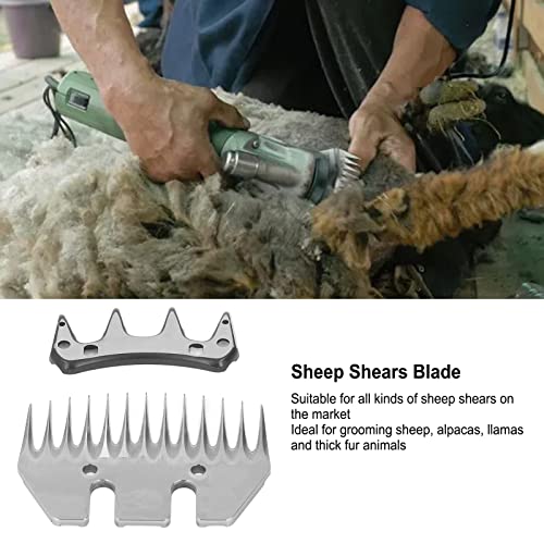Sheep Shears Blade, Straight 13 Tooth Electric Wool Cutter Blade, Goat Clipper Scissor for Thick Fur Alpaca Wool Clippers Replacement Set