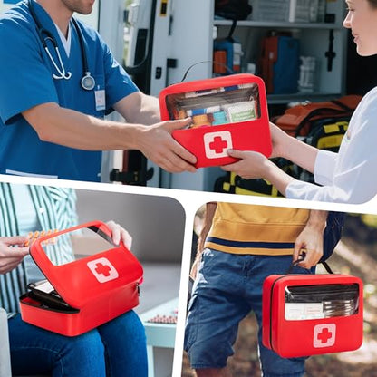 Marscamd Waterproof Empty First Aid Bag with a Detachable Panel - color: Red