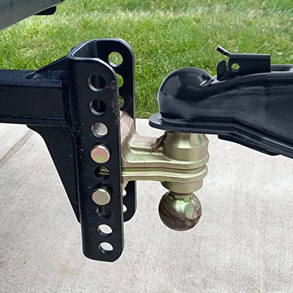 Lonffery 4 Pack Black Recessed D-Ring Tie Down Anchors and Adjustable Trailer Coupler