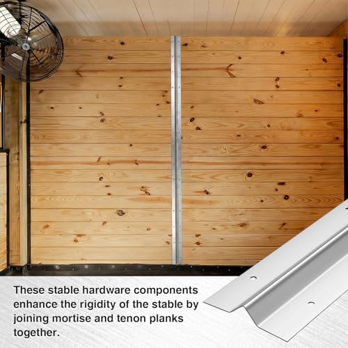 BreezeHug 6 Pcs 7ft Horse Stall Wall Stiffeners Stainless with 180 Screws | Steel for Horse Stall Side Walls and Partitions Easy Installation