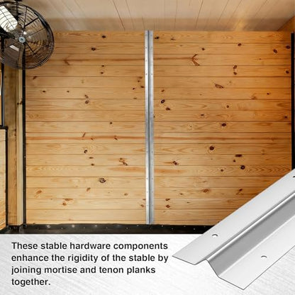 BreezeHug 6 Pcs 7ft Horse Stall Wall Stiffeners Stainless with 180 Screws | Steel for Horse Stall Side Walls and Partitions Easy Installation