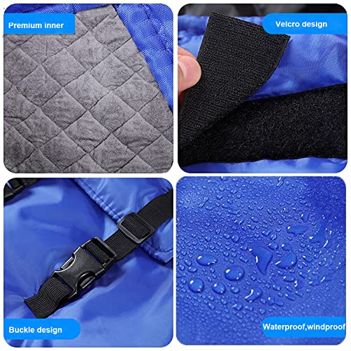 Calf Blanket Goat Coat with Fleece Windproof Winter Blanket for Alpaca, Calves, Sheep, Goat, Foal, Donkey with Thickened Fully Belly Protection Large Size