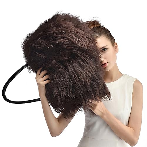 Women Luxury Real Curly Mongolian Lamb Fur Purse - color: Brown