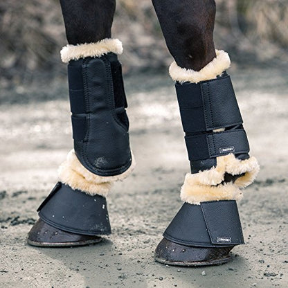 Horze Signature Bell Boots - Black - L - color: Black, size: L