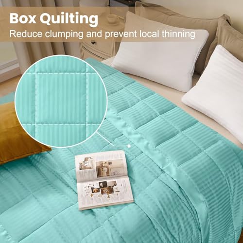 downluxe Queen Size Blanket with Satin Trim, Lightweight Down Alternative Blankets Queen Size for All Season, Machine Washable (Mint Green, 90x90 Inch) - color: Mint Green, size: Queen