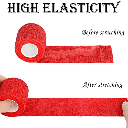 Tindobewan Self Adhesive Bandage Wrap, 2 Inches 8 Rolls Red - color: Red, size: 2 Inch