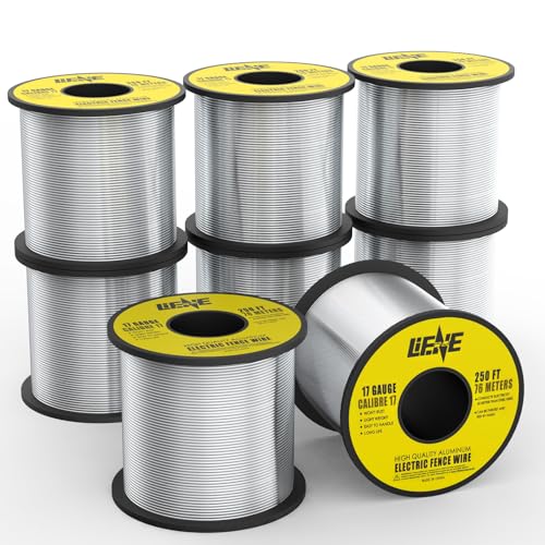 8 Pack 250 ft 17 Gauge Aluminum Electric Fence Wire for Garden Fence, Electric Fence, Chicken Wire Fence,High Conductivity and Durability