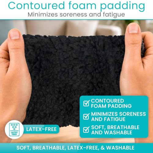 Vive Premium Walker Handle Cushions - Extra Soft Faux-Sheepskin Padded - color: Black