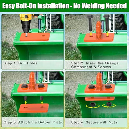 Insaga 3/8" Tractor Bucket Hooks - 2 Pack Forged Steel Bolt-On Grab Hooks - color: Orange-2Pack