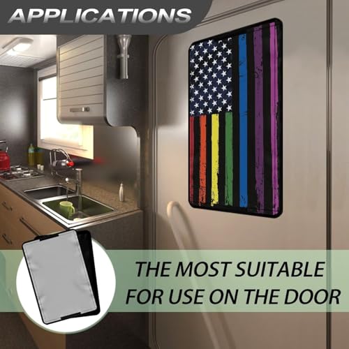Colourful American Flag Print RV Door Windows Shade Universal Travel Trailer Sun Shade 17.3"x 26" Inches RV Entry Door Window Shade RV Blackout Shades Sunproof Keep Car Cool - color: Colourful American Flag