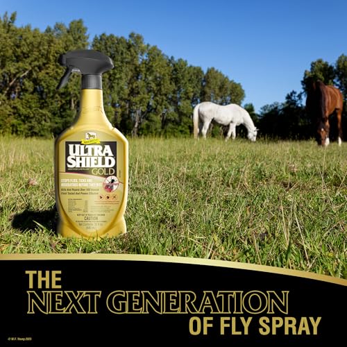Absorbine UltraShield Gold Insecticide & Repellent for 100+ Insects, Use on Horses - size: 32 Ounce w/Sprayer