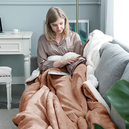 IR Imperial Rooms 9 Pack Bulk Queen Sherpa Blankets 90x90 Camel - color: Camel, size: Full/Queen (Pack of 9)