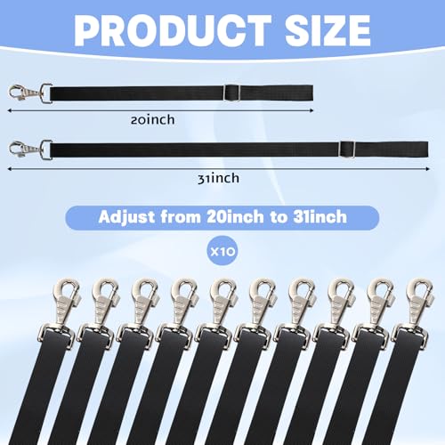 Nylon Horse Bucket Strap for Outdoor Feeders,Black,10 Pcs - color: Black