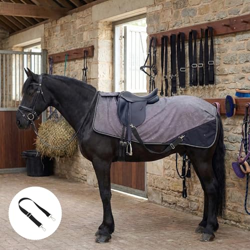 6 Pcs Horse Blanket Sheet Leg Straps, 24 to 42 Inch Replacement Adjustable Belly Strap, Double Swivel Snaps Horse Blanket Straps, Winter Blankets Stretchy Belly Strap