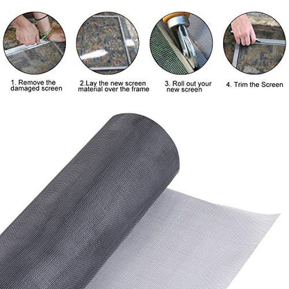 Fiberglass Screen Roll 36" x 100' A Continuous Roll UV Protection Install and Repair Door and Window Screen (36" x100', Black) - color: Black, size: 36" x 100'