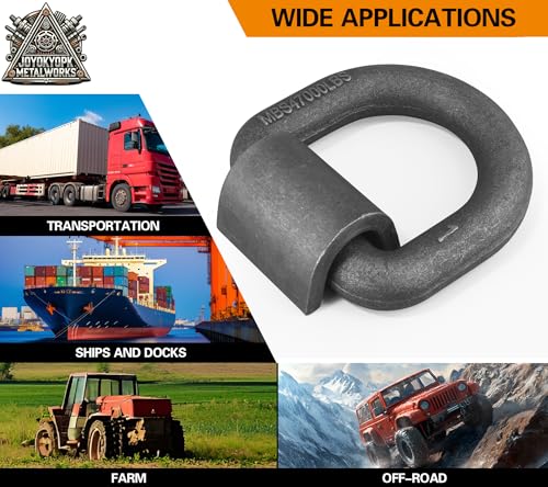 4 Pack Heavy Duty Weld On D-Ring for Trailer 1 Inch 47000 LBS.