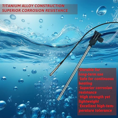 1500W Titanium Immersion Water Heater with Temp Control & GFCI – Submersible Electric Heater for Above-Ground Pool, Baptistry, Baptismal Pool, Spa, Bucke, Hot TubBathtub & Inflatable Pool