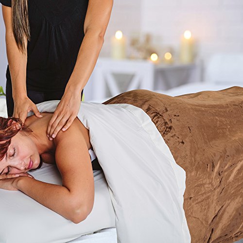 EARTHLITE Premium Fleece Blanket – Extra Soft Brushed Micro-Fleece, Reversible, Machine-Washable, Massage Table Blanket/Bed Blanket (60" x 90") - color: Espresso