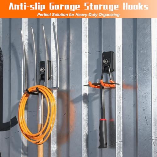 Heavy Duty Magnetic Garage Hooks,4 Pack Strong Large Magnet Hook for Power Drill,Garden Tools,Hose,Pegboard,Garage, Workshop,Magnetic Storage Hooks for Indoor Outdoor Hanging(Black) - style: Magnetic Garage Hooks 4 Pack