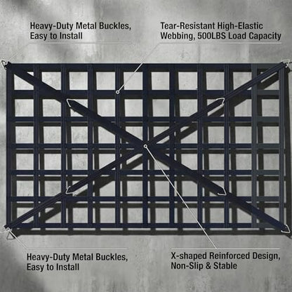 Cargo Net for Pickup Truck Bed, Heavy Duty 1300 lbs Capacity - size: 82" x 50"
