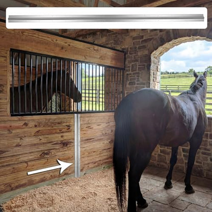 BreezeHug 6 Pcs 7ft Horse Stall Wall Stiffeners Stainless with 180 Screws | Steel for Horse Stall Side Walls and Partitions Easy Installation