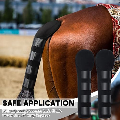 Eccliy 2 Pcs Horse Tail Wrap Protector, Adjustable Touch Fasteners
