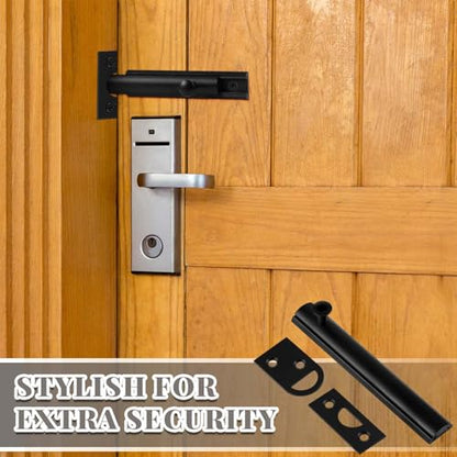 Lothee 2" 4 Pcs Brass Surface Bolt Door Latch, Matte Black - color: Matte Black, size: 2 Inch