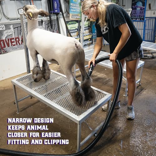 Weaver Livestock Narrow Trimming Stand 20”, Aluminum Adjustable Headpiece, Stable Base & Rounded Edges, Professional Livestock Grooming Table for Show Prep