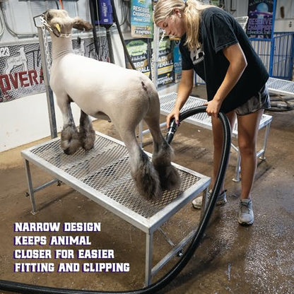 Weaver Livestock Narrow Trimming Stand 20”, Aluminum Adjustable Headpiece, Stable Base & Rounded Edges, Professional Livestock Grooming Table for Show Prep