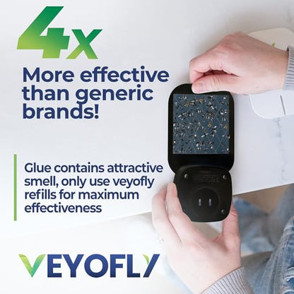 VEYOFLY Official Refill Fruit Fly Traps Indoor, Gnat Trap | 10-Pack - color: Black, size: 10 Refills