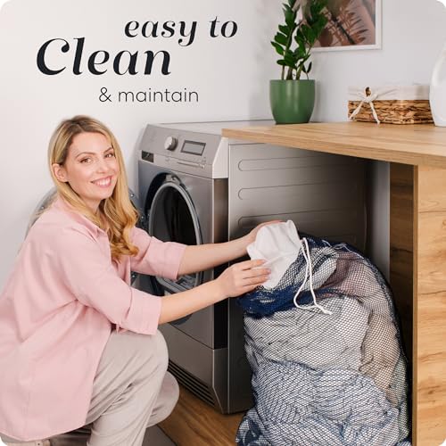 Handy Laundry Mesh XL Laundry Bag 24"x36", Heavy Duty Drawstring, Navy Blue - color: Navy