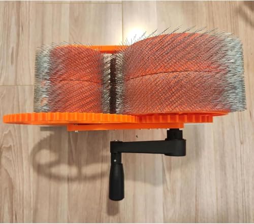 Wool Fiber Drum Carding Machine Manual Wool Combing Machine Sheep Fleece Drum Carder Fast Color Mixing Combing Spinning DIY Craft Make Felt Animals Handmade Enthusiasts