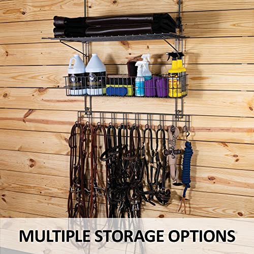 EASY-UP Pro Basket & Shelf Hanging Rack Portable | Adjustable Hanging Arms | Multiple Storage Options | Ideal for Horse Shows | 7-Year Warranty