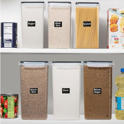 2 PC (8.5L/ 287 Oz) Extra Large Flour Sugar Storage Containers with Lids - color: Black