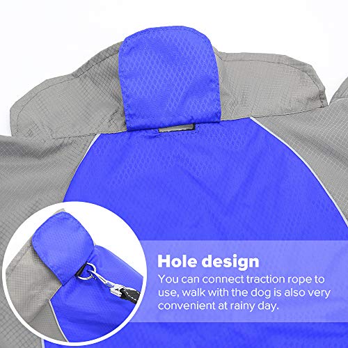Vizpet Dog Raincoat Waterproof Coats,Dog Jacket High Visibility Warm Vest Dog Clothes for Small Medium Large Dogs(Blue-M) - size: Blue-M