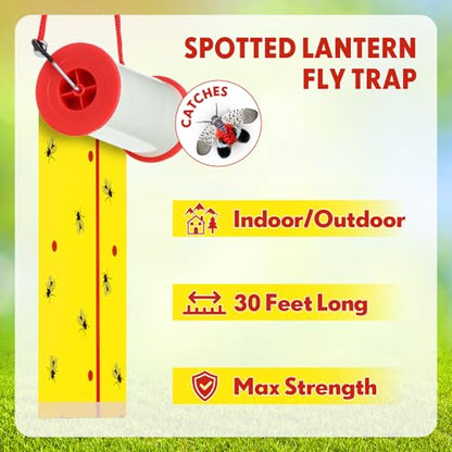 15 Rolls Sticky Fly Trap 30 ft Each, Fluorescent Yellow - color: Fluorescent Yellow