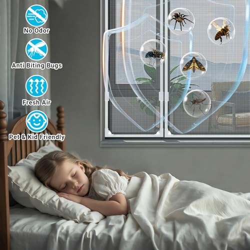 Magnetic RV Window Screen, Max 36 x 56" + Corner & Wind Clips for 2 Windows - size: 1 Pack