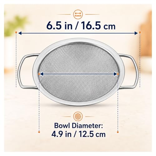 Juice Strainer for Nama J2 Cold Press Juicer, Fine Mesh Pulp Strainer After Juicing, 304 Stainless Steel Secondary Filter with Dual Handles, Easy Clean Juice Sieve for Cups and Pitchers