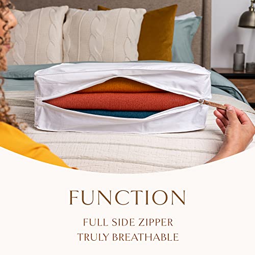 Hayden Hill Luxury Organic Cotton Sweater Bag and 3 Dust Bags - 18" Garment Bag and Dust Bags For Handbags - Certified Carbon Neutral