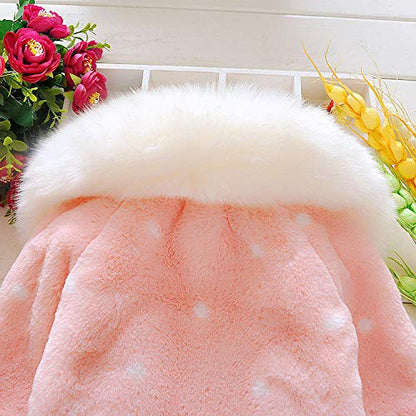 Faux Fur Coat Newborn Infant Baby Girl Jacket Cape Cloak Poncho 0-3 Years - color: Pink01, size: 12-18 Months