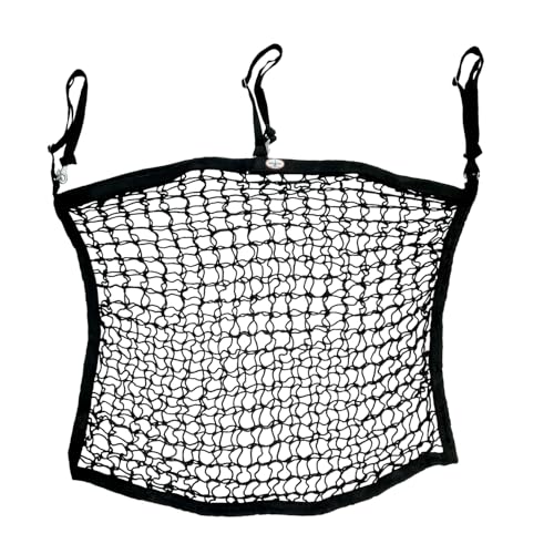 XL Knotless Slow Feed Hay Net – 48"x30", 2" Openings, Soft on Muzzles, with 3 Adjustable Straps for Fence or Stall Hanging